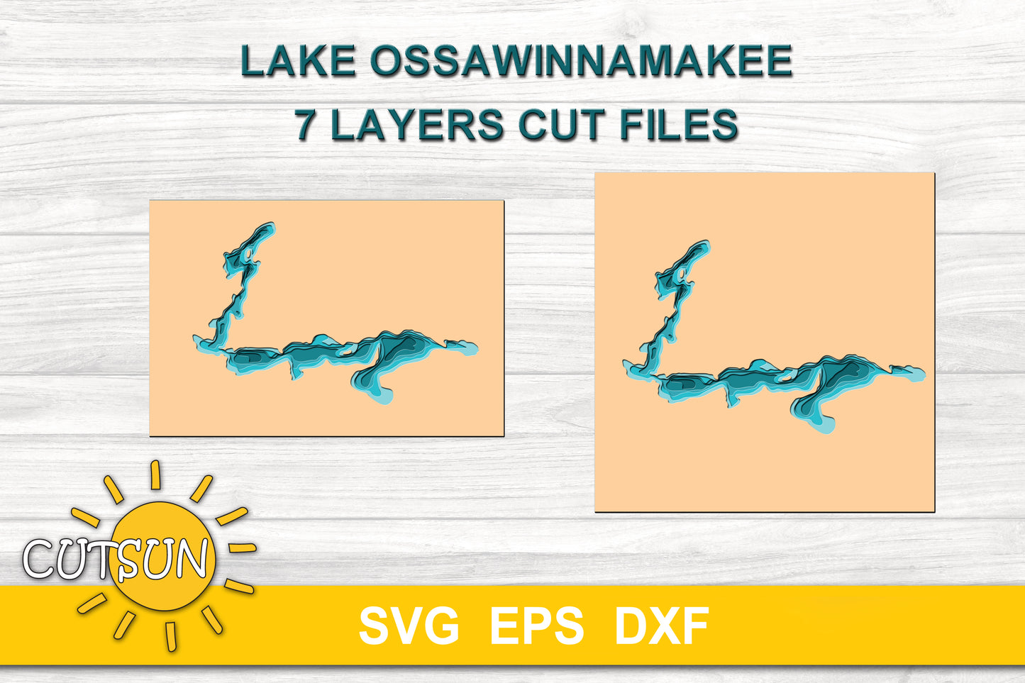 3D Layered Lake Ossawinnamakee Depth Map SVG