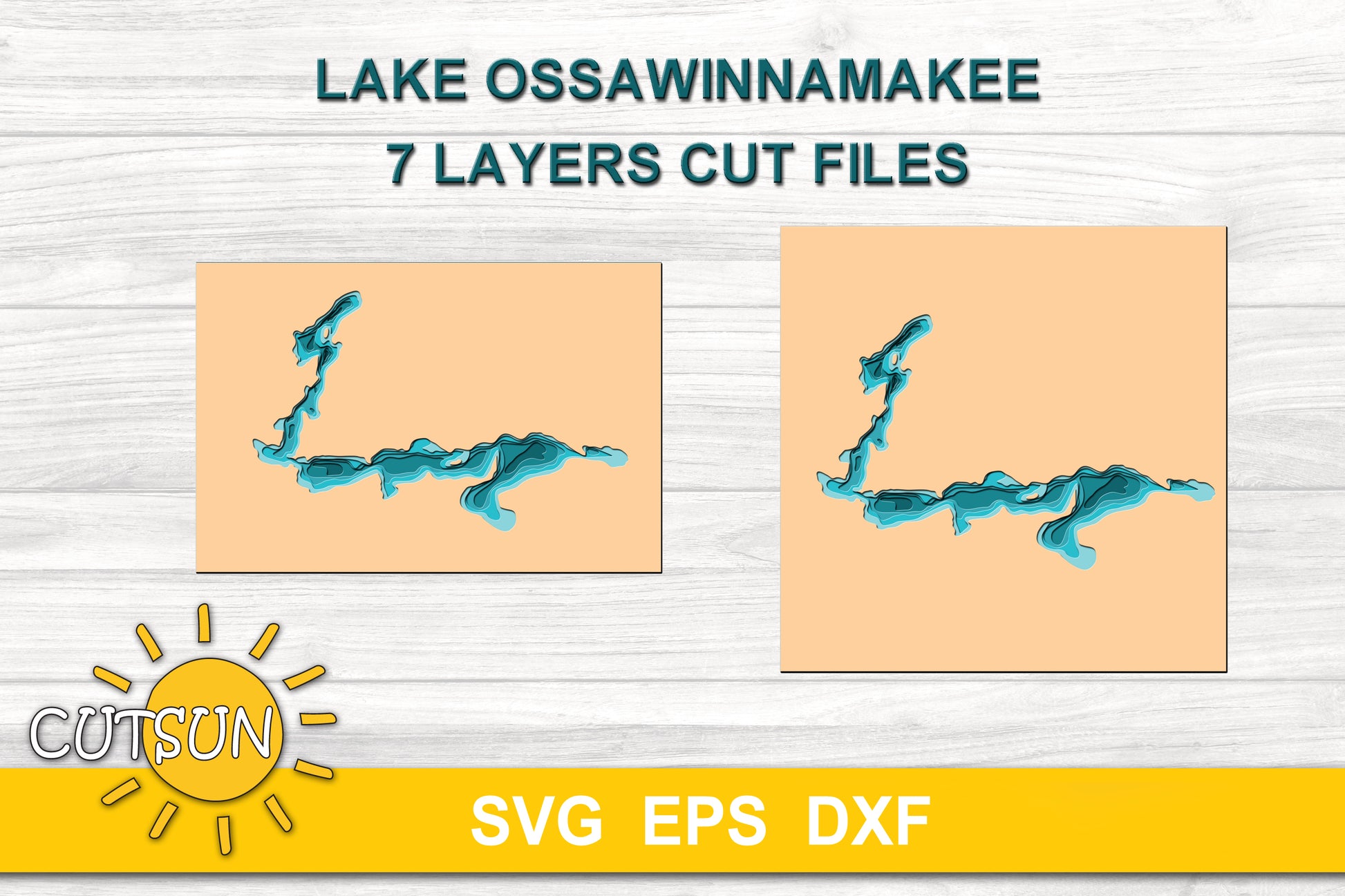 3D Layered Lake Ossawinnamakee Depth Map SVG