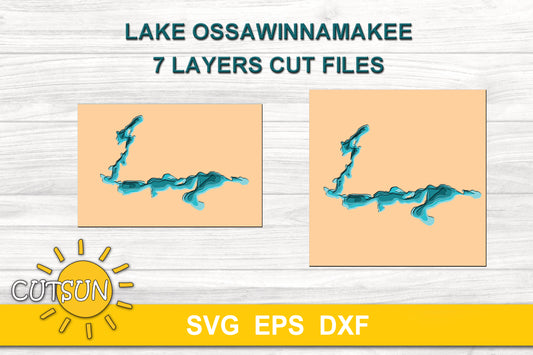 3D Layered Lake Ossawinnamakee Depth Map SVG