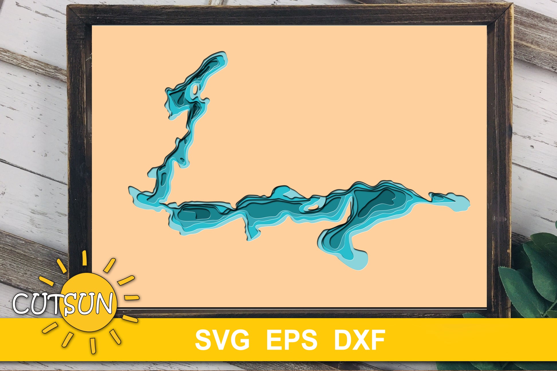3D Layered Lake Ossawinnamakee Depth Map SVG