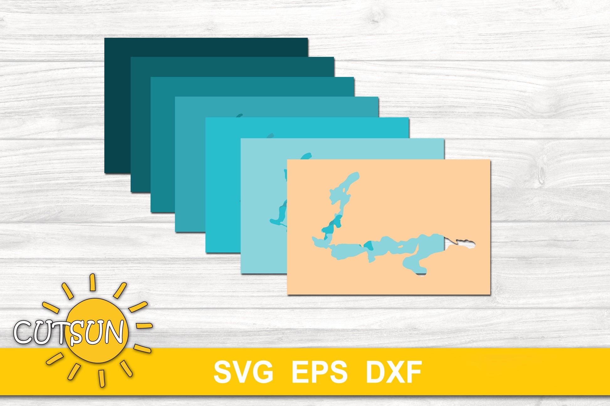 3D Layered Lake Ossawinnamakee Depth Map SVG