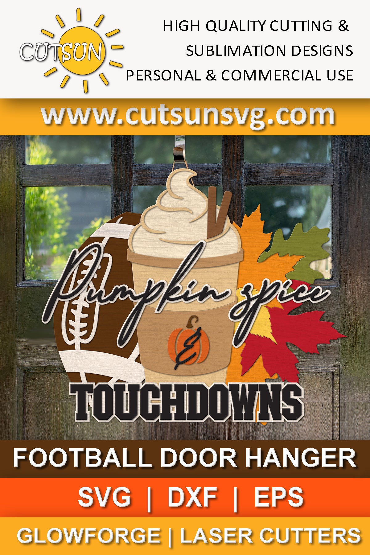 Football door hanger svg