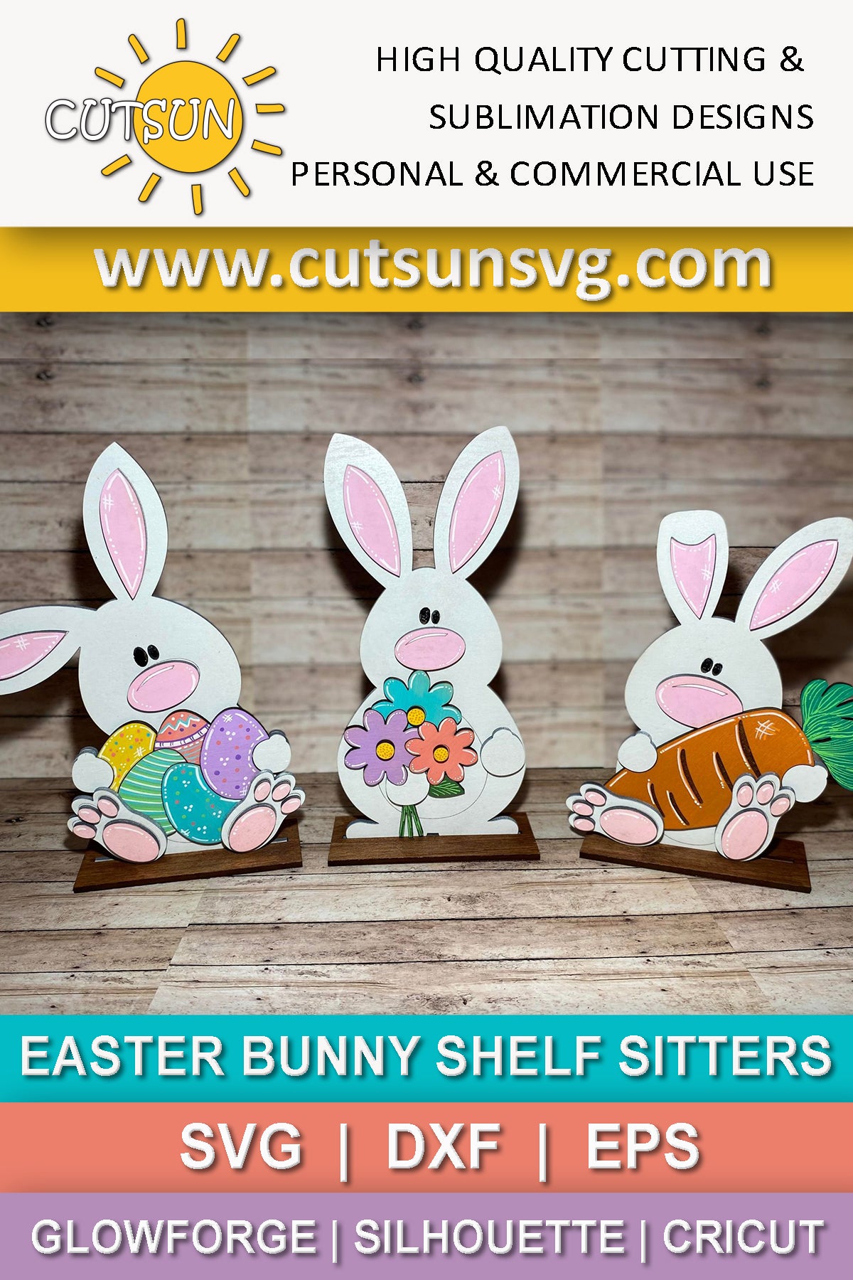 Easter bunnies shelf sitters SVG bundle