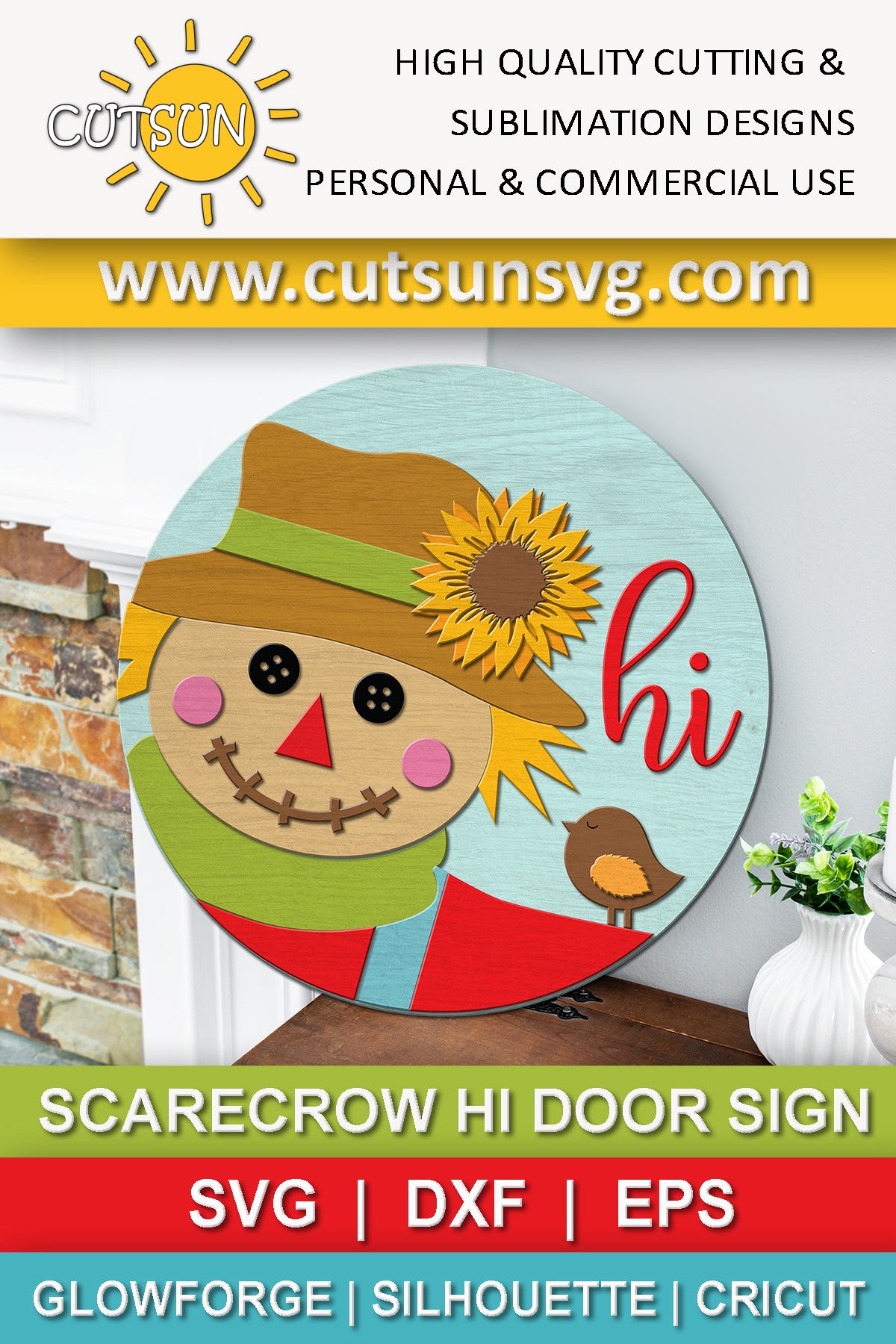 Scarecrow Fall door hanger SVG