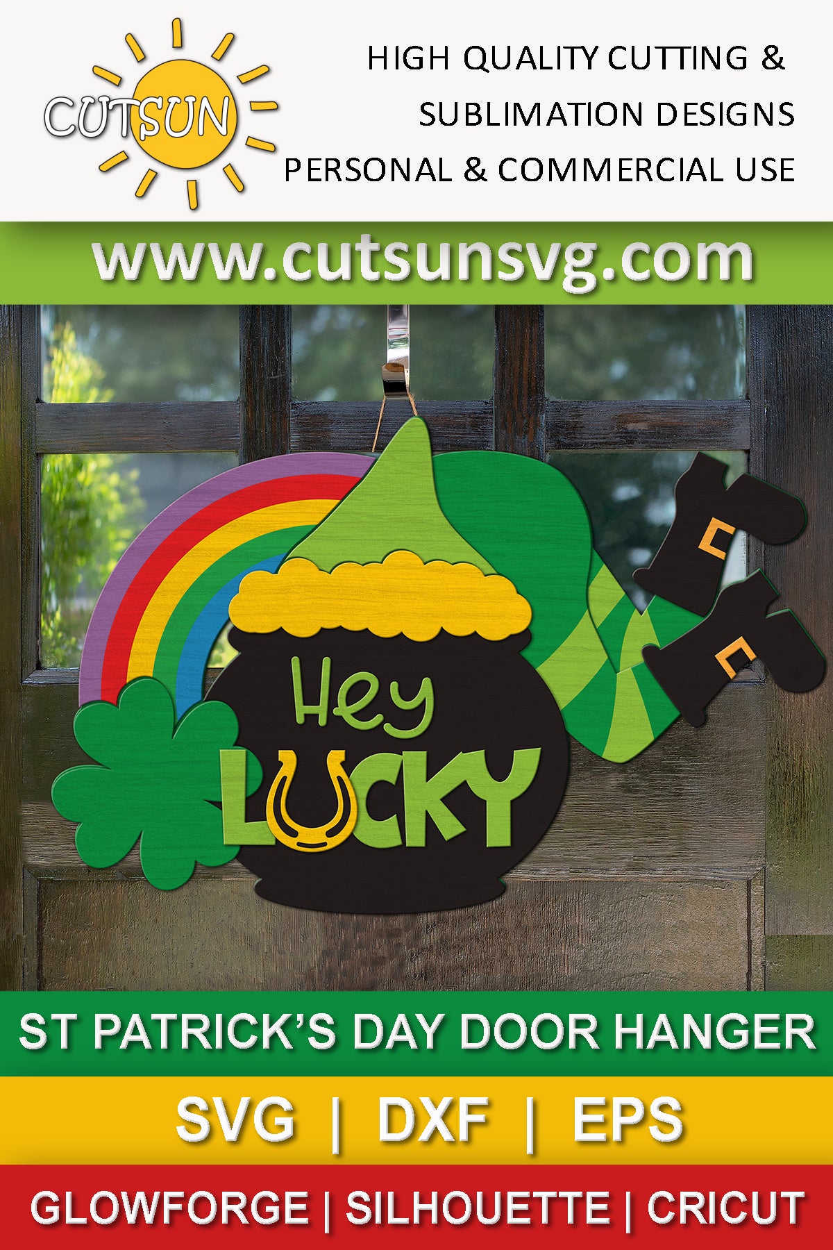 Hey Lucky door hanger svg