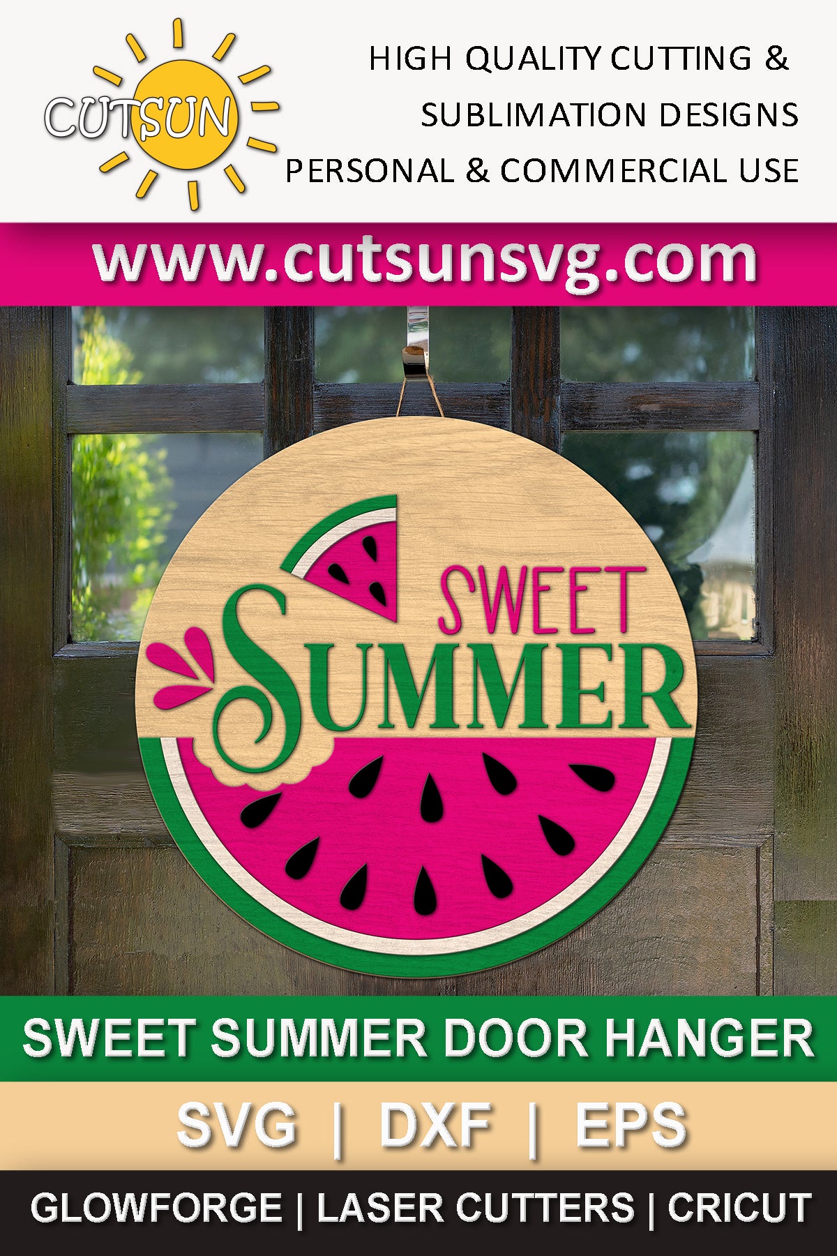 Sweet summer watermelon door hanger SVG