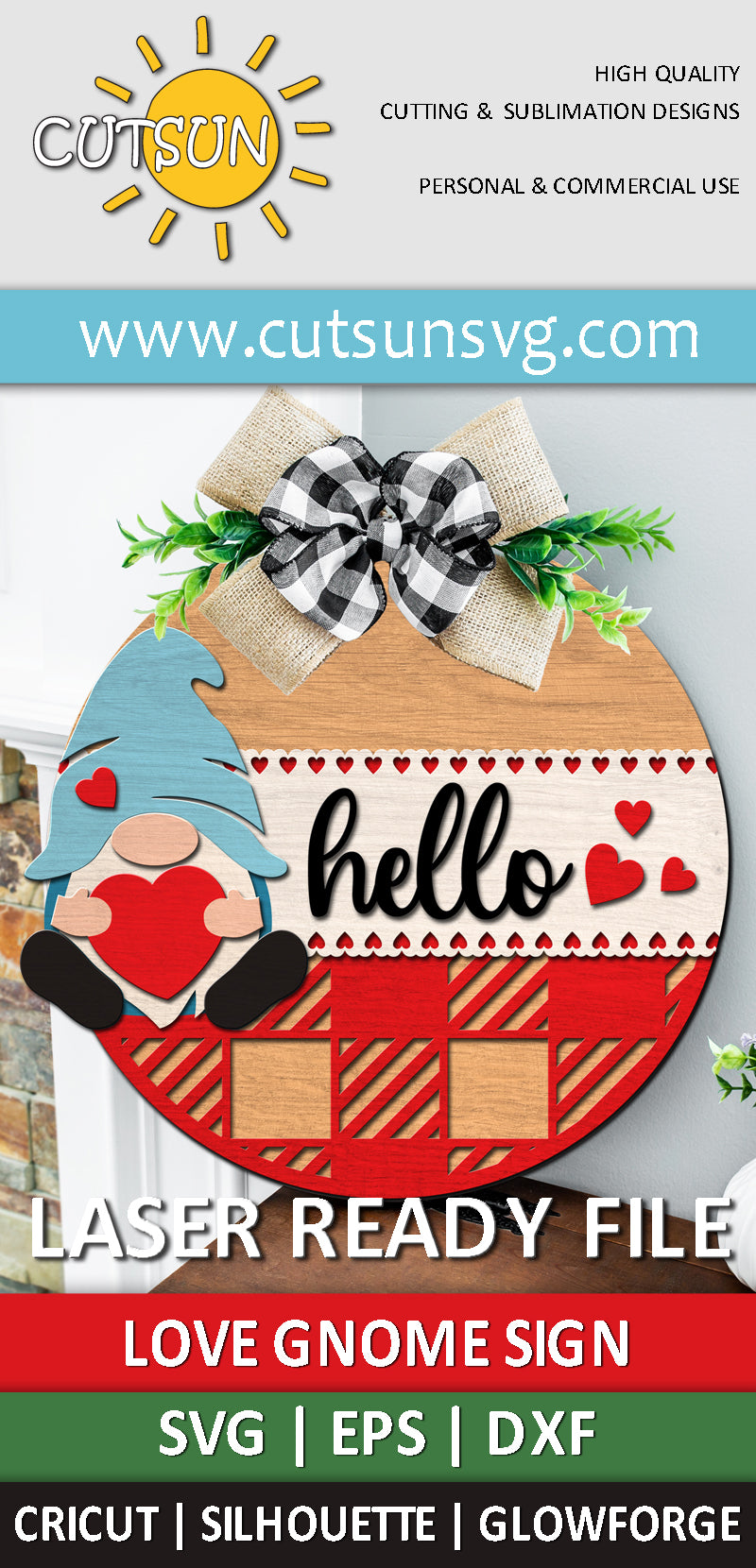 Valentines day door hanger svg