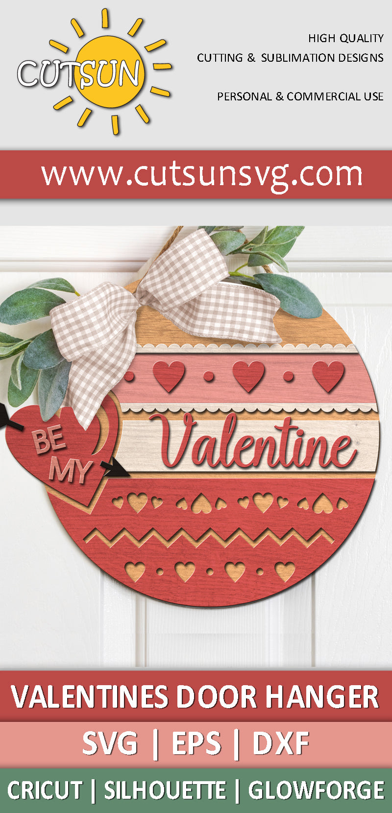 Be My Valentine Door Hanger SVG