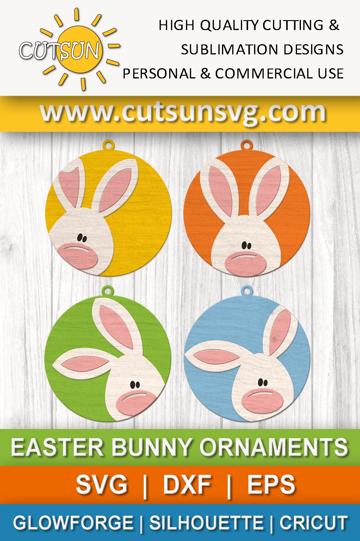 Round Easter ornaments SVG bundle