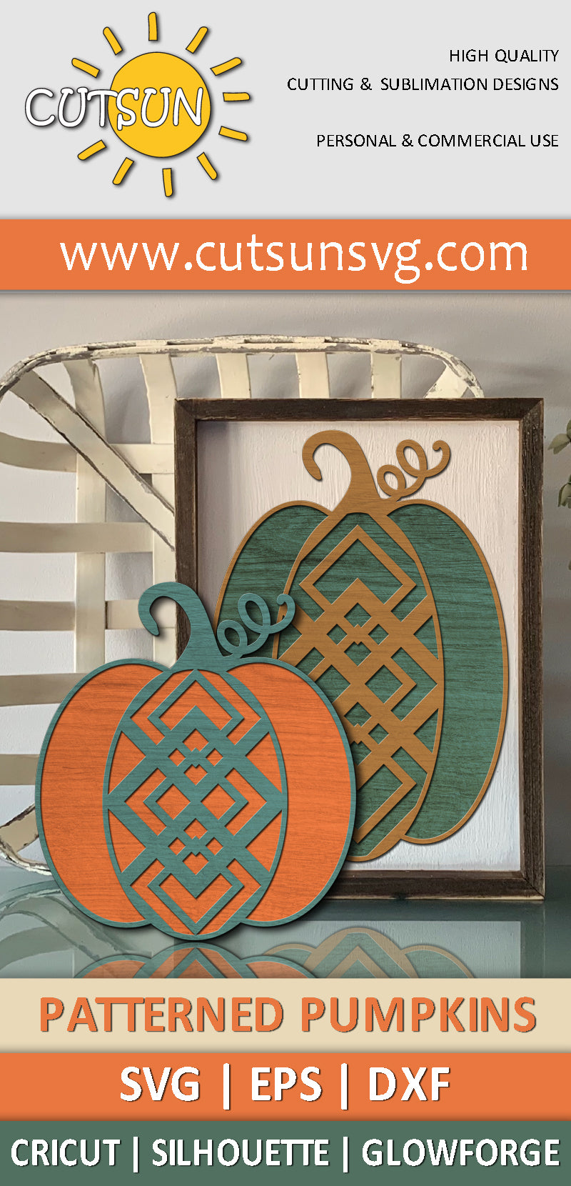 Patterned pumpkins SVG | Fall decor SVG