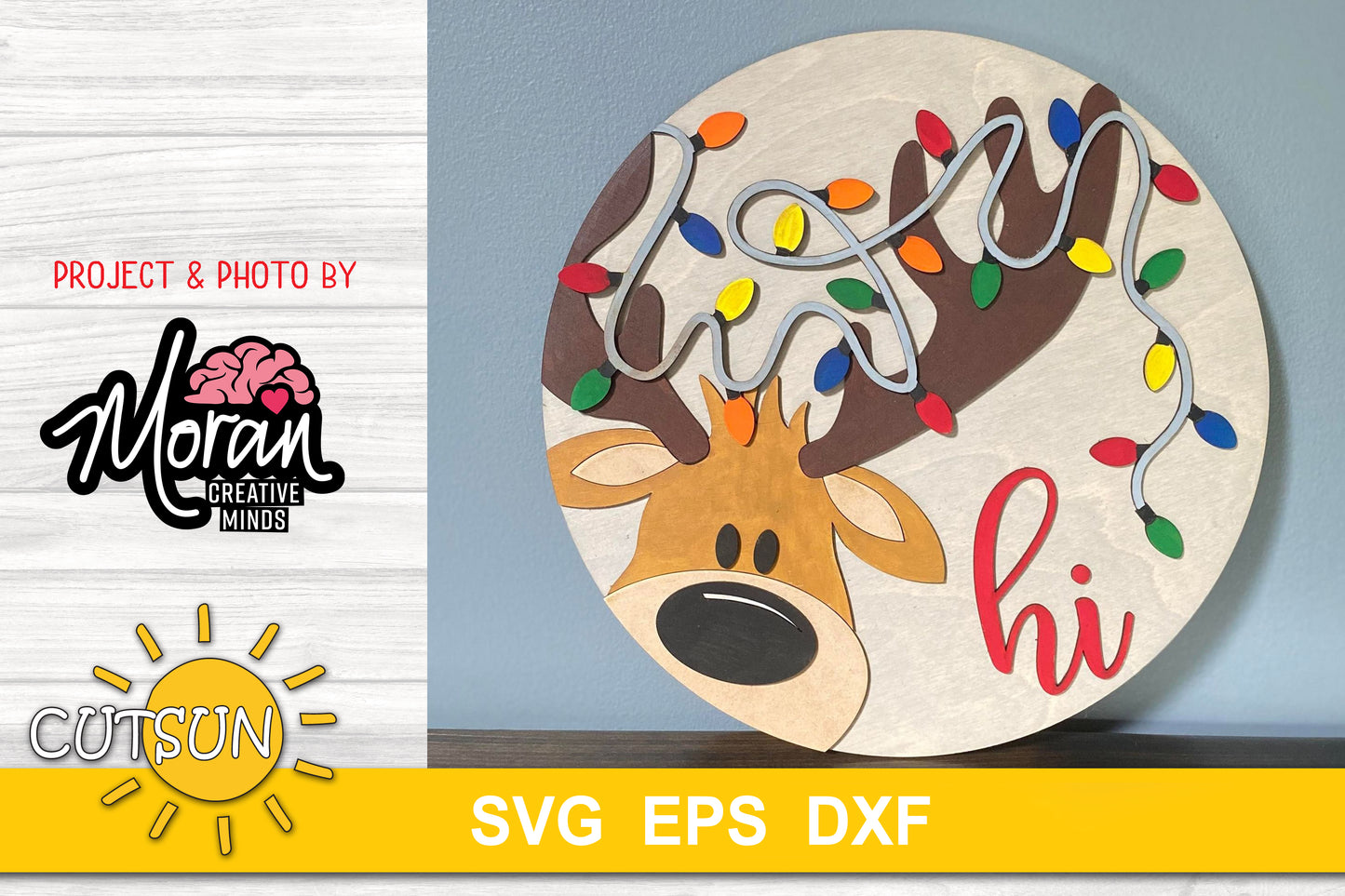 Reindeer Door hanger SVG | Reindeer hi door sign SVG | Christmas door hanger SVG