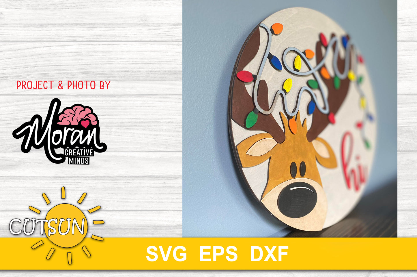 Reindeer Door hanger SVG | Reindeer hi door sign SVG | Christmas door hanger SVG