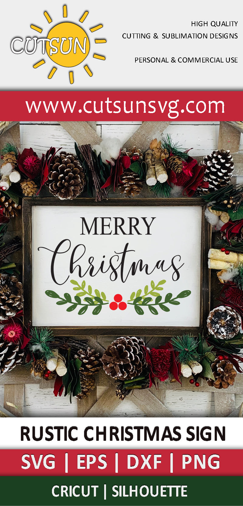 Christmas SVG | Merry Christmas SVG | Rustic Christmas sign