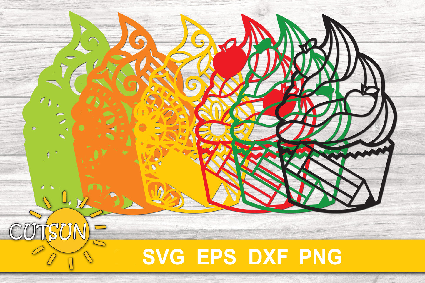 Back to school SVG | Layered Back to school Cupcake SVG