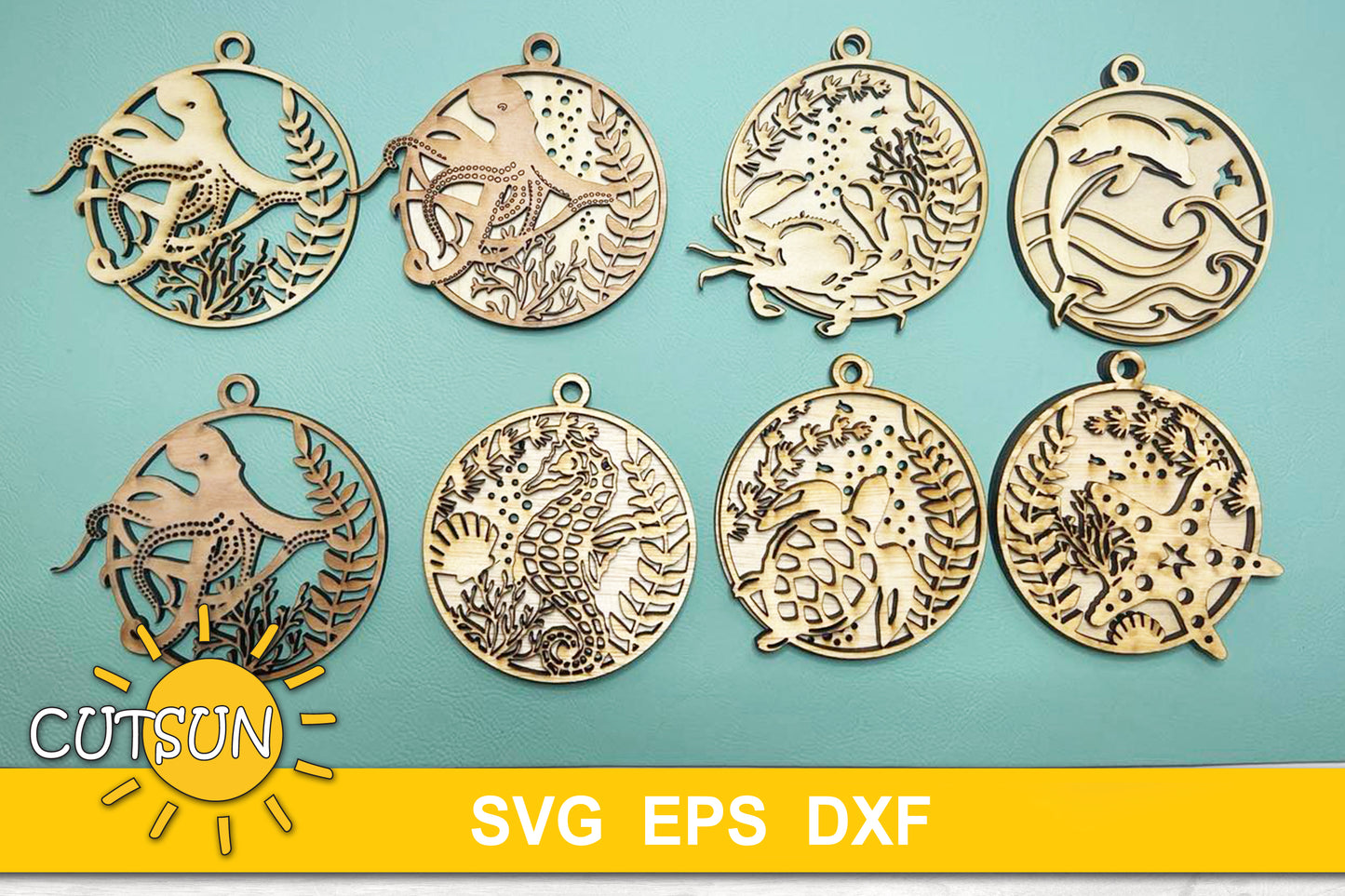 Sea life Christmas ornaments SVG bundle | Sea creatures Ornaments SVG bundle