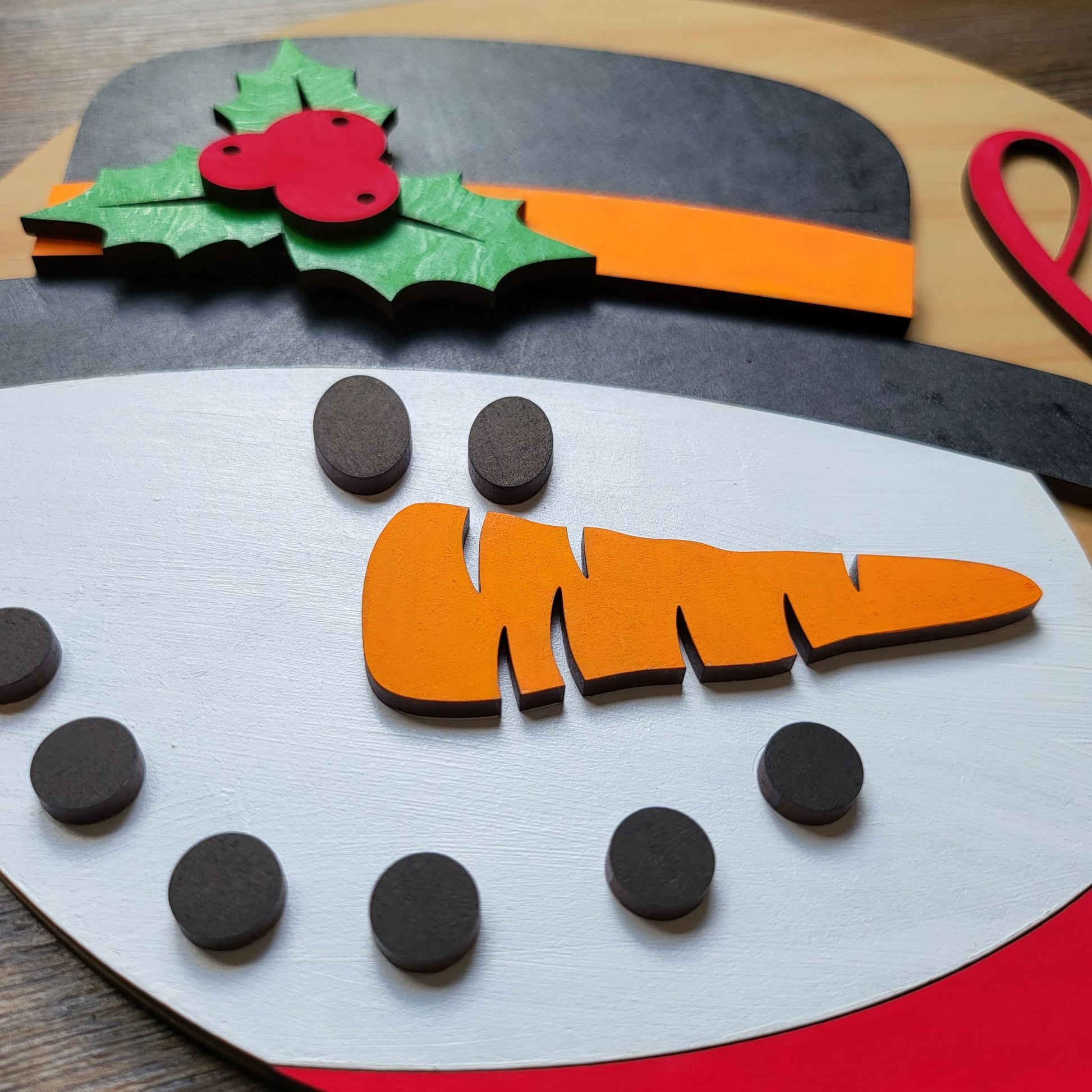 Snowman Hi Christmas Round Sign SVG