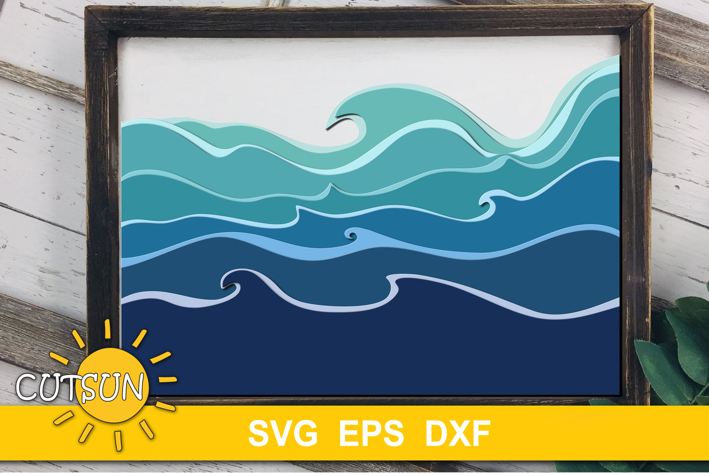 3D Layered Waves backgrounds SVG bundle