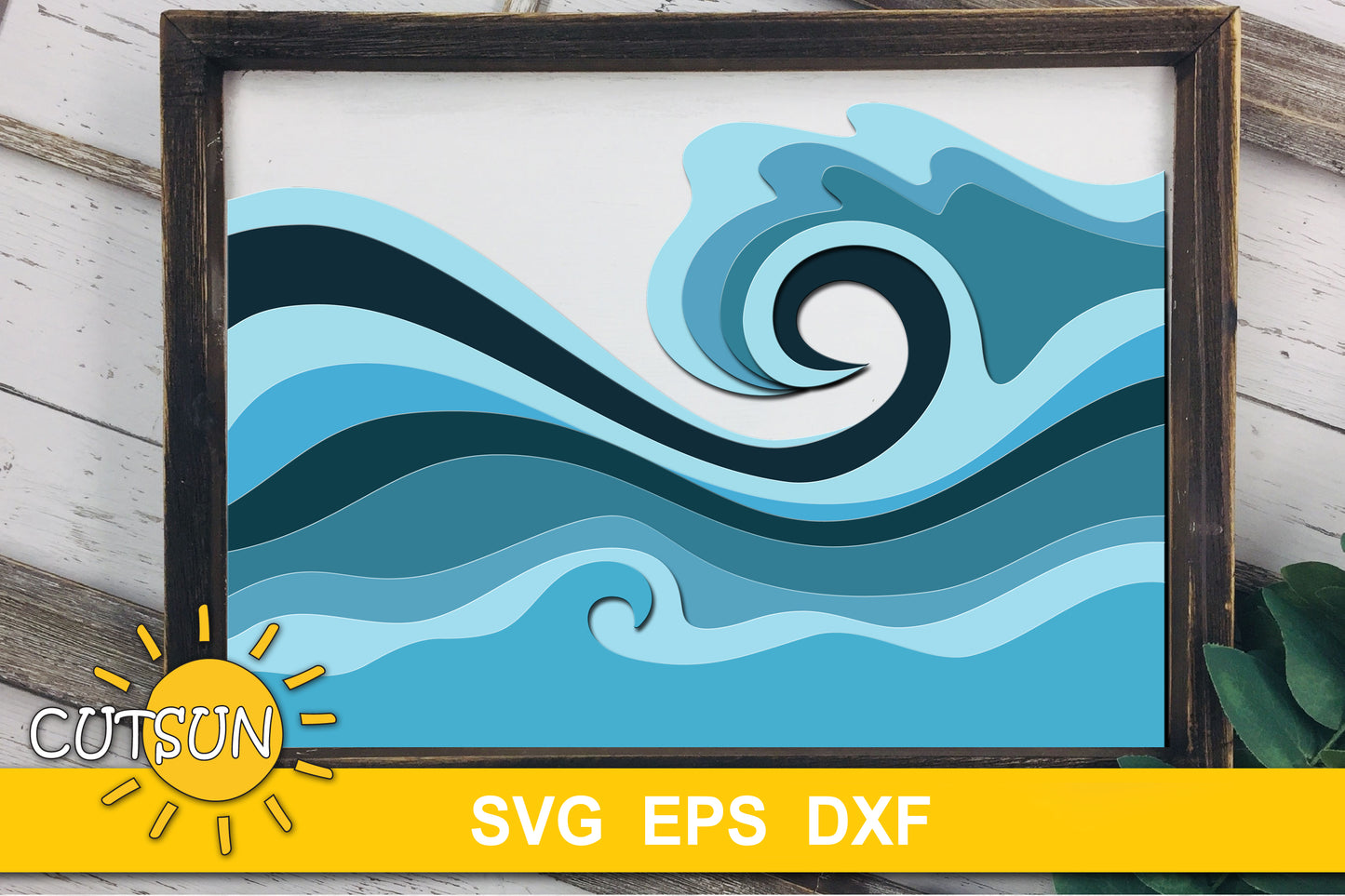 3D Layered Waves backgrounds SVG bundle