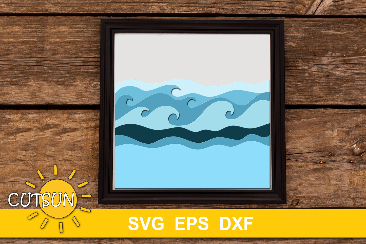3D Layered Waves backgrounds SVG bundle