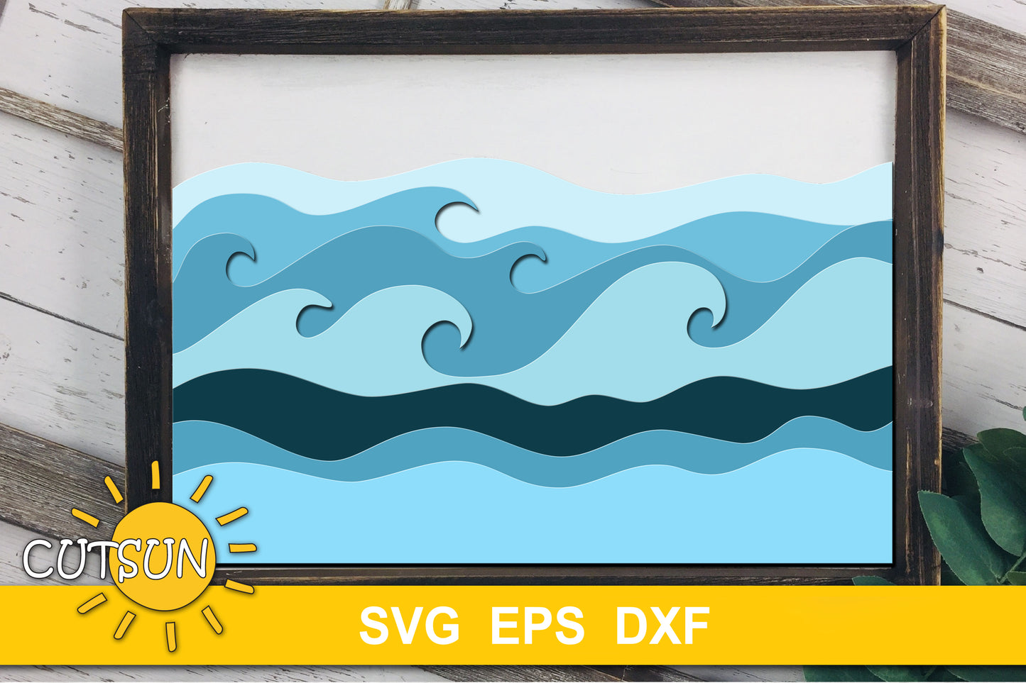 3D Layered Waves backgrounds SVG bundle