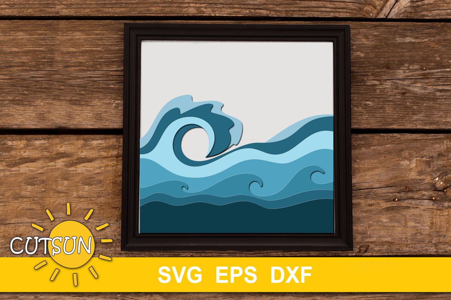 3D Layered Waves backgrounds SVG bundle