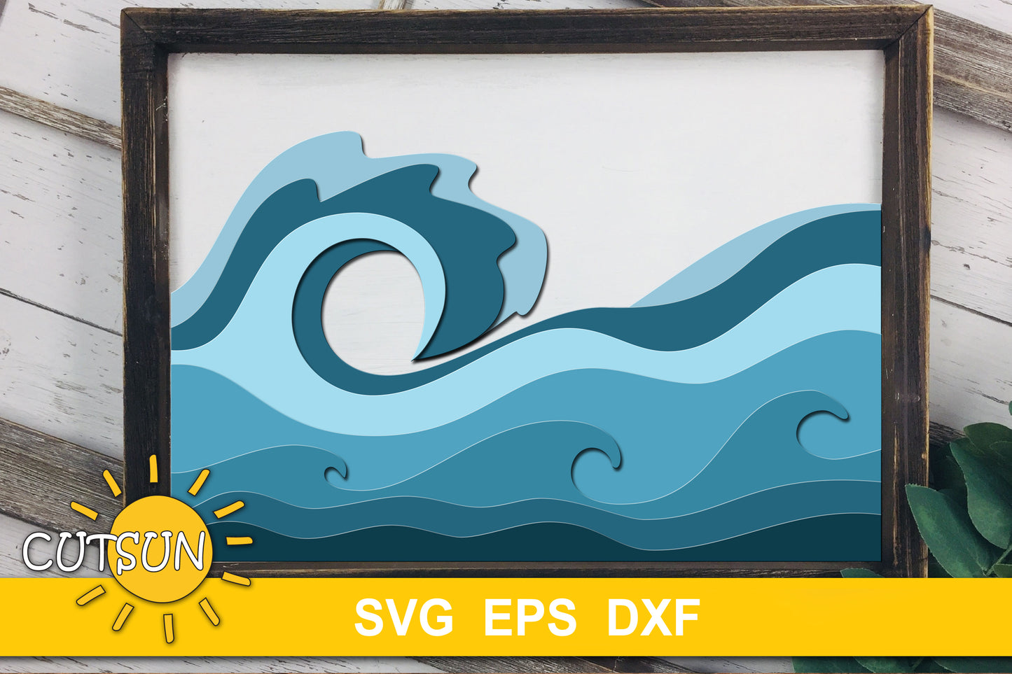 3D Layered Waves backgrounds SVG bundle