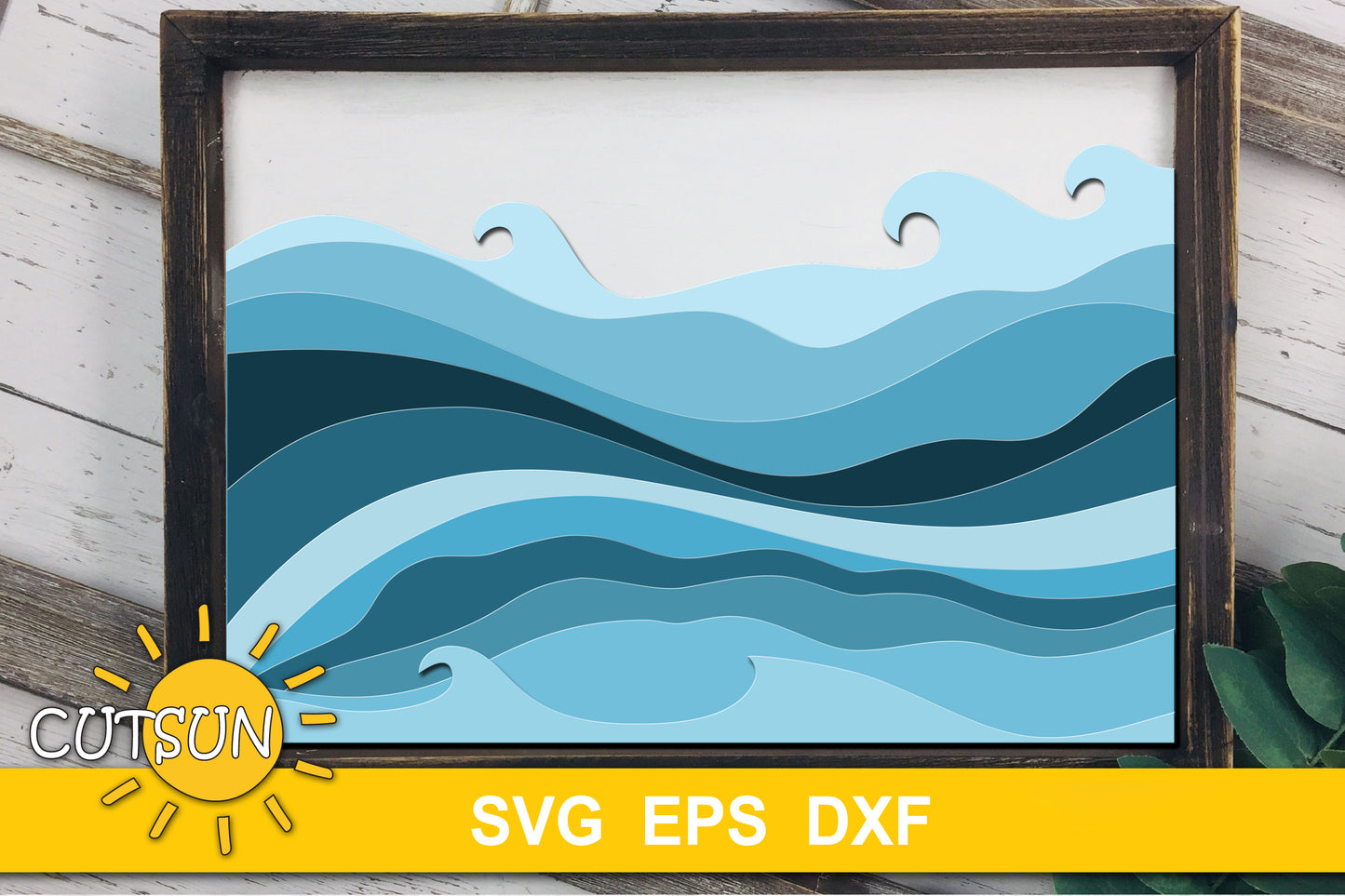 3D Layered Waves backgrounds SVG bundle