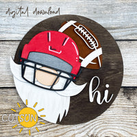 Interchangeable Round Gnome door hanger SVG Football Add-on Gnome Hi Door hanger svg Glowforge SVG Laser cut file