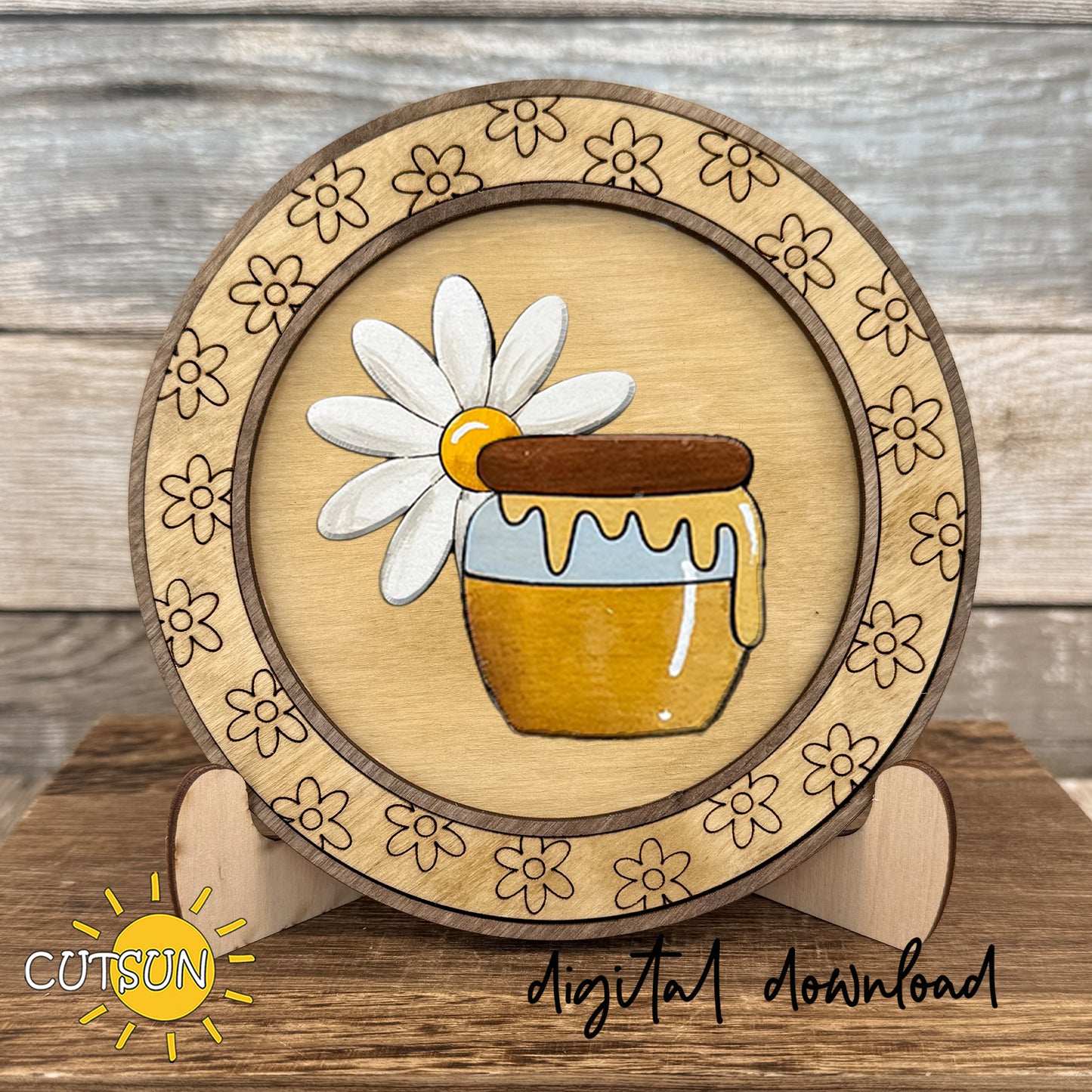 Bee Round Sign SVG Bundle with Interchangeable Frame – 6 Honey Bee Rounds