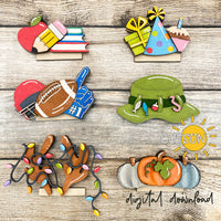 Add-ons Bundle #2 for the Round interchangeable animals door hanger svg