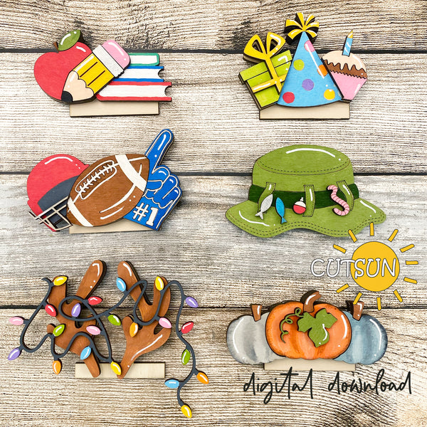 Add-ons Bundle #2 for the Round interchangeable animals door hanger svg