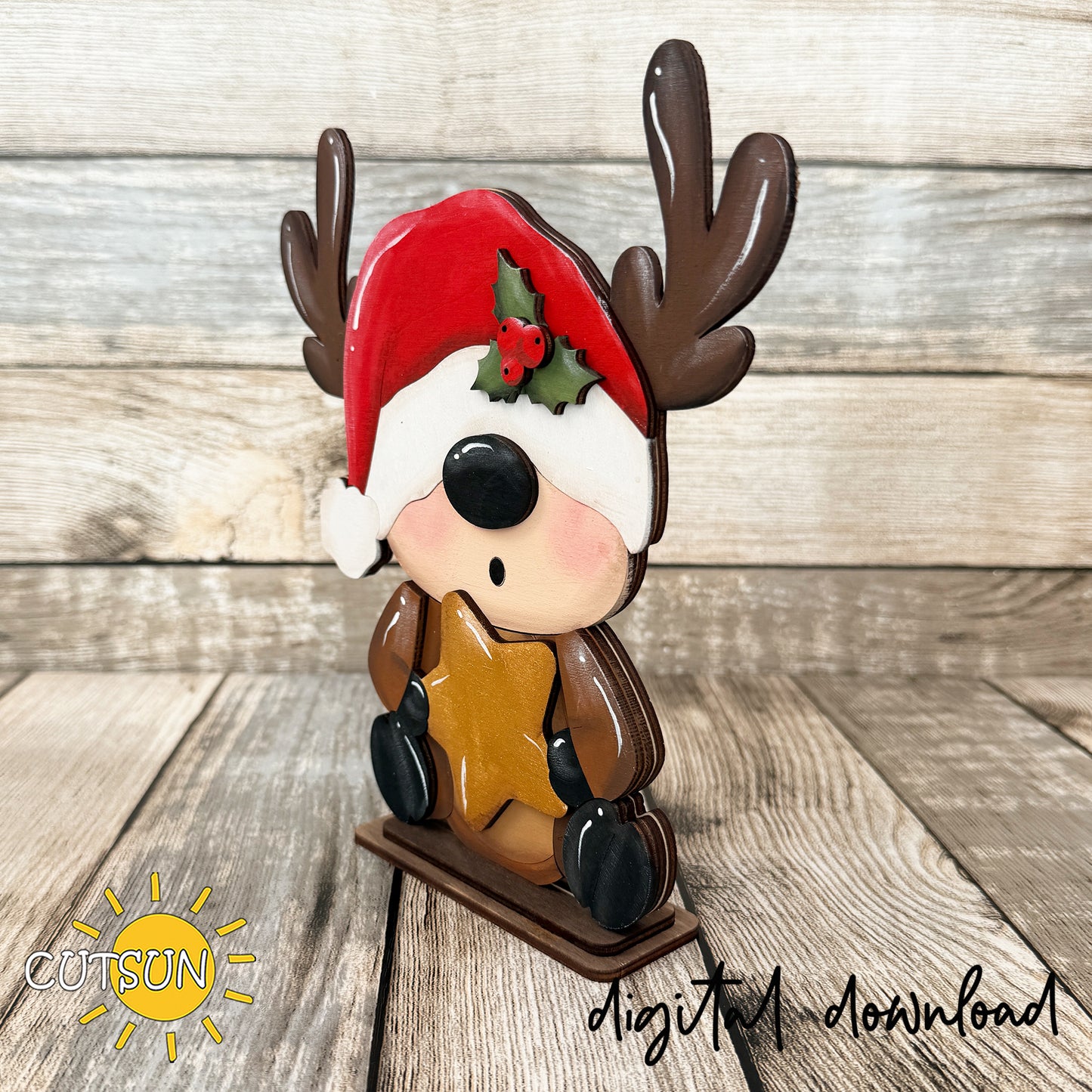 Baby Deer Shelf Sitter Laser Cut File