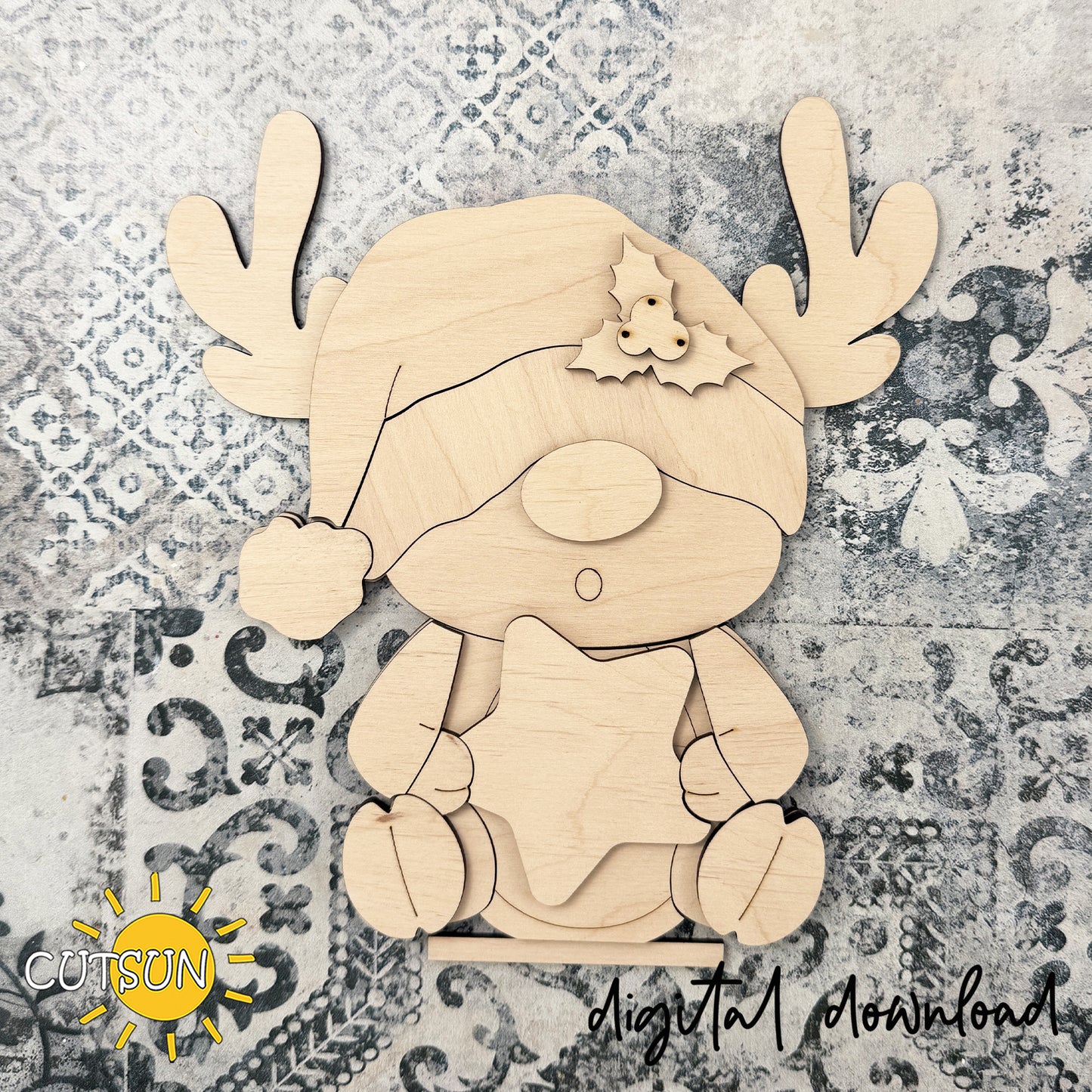 Baby Deer Shelf Sitter Laser Cut File