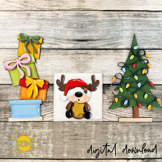 Baby Deer Christmas Farmhouse Window Add-On SVG – Christmas decor Laser cut file
