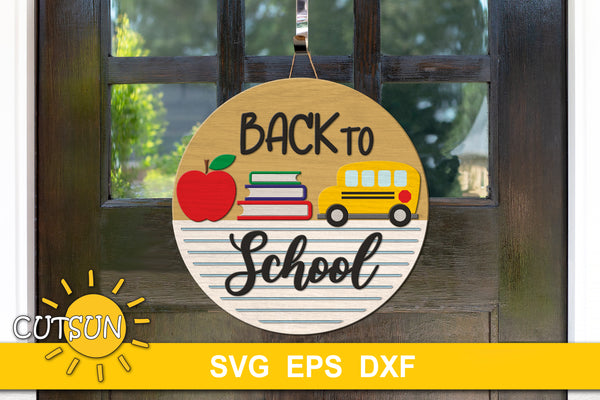 Back to school round sign SVG