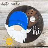 Interchangeable Round Gnome door hanger SVG Baseball Gnome svg Add-on Gnome Hi Door hanger svg Baseball svg Glowforge svg Laser cut file