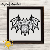 Halloween SVG | 3D Layered Bat Mandala SVG