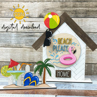 Beach Please Add-on for the Interchangeable House and Fence Shelf decor SVG FILE