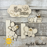 Bee Mne Valentine's day Interchangeable Porch leaner Laser cut file