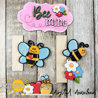 Bee Mne Valentine's day Interchangeable Porch leaner Laser cut file