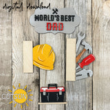 Father's day porch sign World's best dad svg Interchangeable Porch leaner SVG Laser cut file