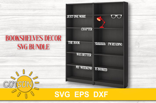 Bookshelves decor SVG bundle | Book lover decor SVG bundle