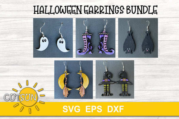 Halloween earrings SVG bundle