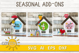 Interchangeable House and Fence set SVG Year round SVG BUNDLE - Base file and 14 add-ons