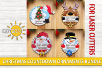 Christmas countdown ornaments SVG bundle for laser cutters