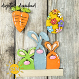 Easter Bunnies add-on for the Interchangeable Apron SVG Laser cut file