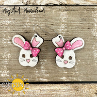 Easter Bunny Earring SVG | Floral Easter Earrings Svg | Laser Jewelry template