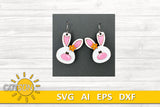 Easter Bunny Earring SVG Floral Easter Earrings Svg Easter Dangle Earrings Laser Cut Files Easter Bunny Svg Glowforge Cricut