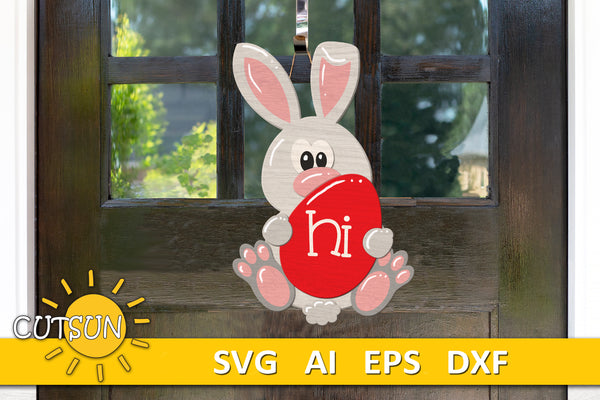 Easter bunny door hanger SVG digital download