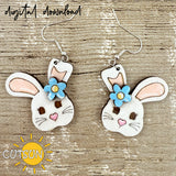 Easter Bunny Earring SVG | Floral Easter Earrings Svg | Laser Jewelry template